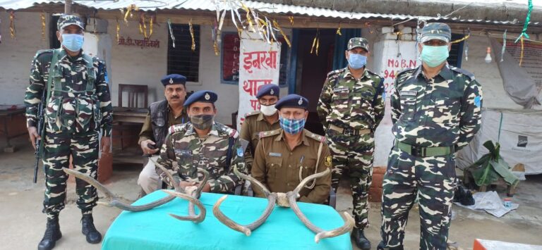 Bihar news : इनरवा पुलिस को दो हिरण के सींग लावारिस हालत में मिले