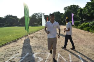 05 km marathon of policemen from the ground located on the police line to commemorate the Amrit Mahotsav of Azadi