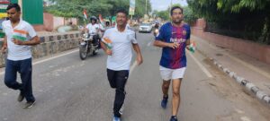 आजादी का अमृत महोत्सव, हर्षोउल्लास सहित तिरगें झण्डे के साथ मैराथन दौ