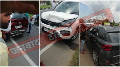 Etawah News: Three vehicles collided uncontrollably to save the cow