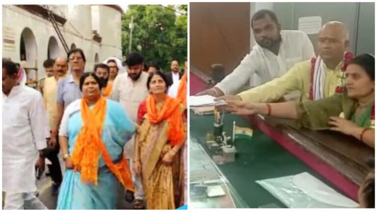 Etawah News: BJP candidate Kusum Dubey nominated, MLA Sarita Bhadoria was present
