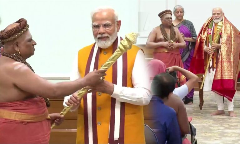 Along with 'Scepter', 'Dharma Dand' was also established in the new Parliament.