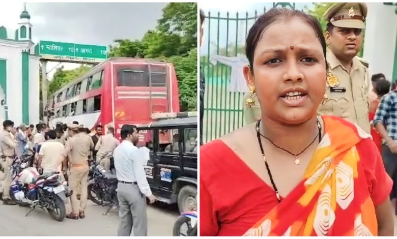 Etawah News: Dominant bus driver and colleagues beat up private bus passengers