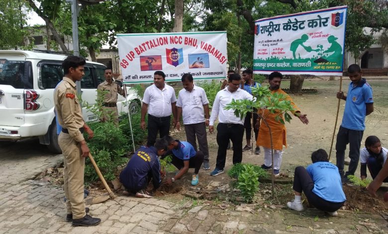 Varanasi News :Plantation program was conducted in Jagatpur Inter College under the aegis of 89 Battalion NCC