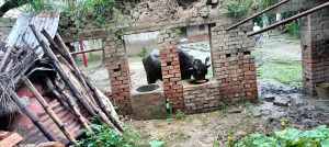 अम्बेडकर नगर न्यूज : बरसात के कारण कच्चा खपरैल मकान गिरा बाल बाल बचे पशु