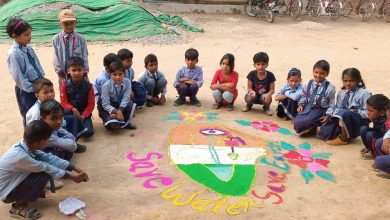 Ambedkar Nagar: News Students displayed their skills by participating in the Rangoli competition on Diwali festival.