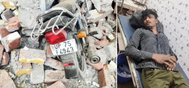 Etawah News : राइस मिल गेट बना दुर्घटना का केंद्र, ट्रक चालक गंभीर रूप से घायल