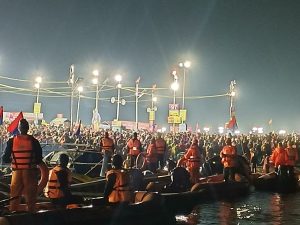 IMG 20240210 WA0103 Prayagraj News: Prayagraj NDRF teams deployed on the banks of Sangam on the great festival of Mauni Amavasya, the festival of religious and spiritual faith.