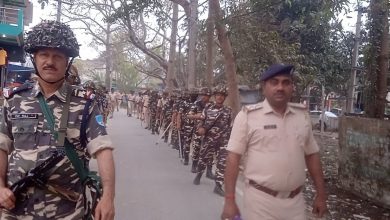 Bihar News-राजापाकर थाना क्षेत्र में होली पर्व को लेकर निकाला फ्लैग मार्च