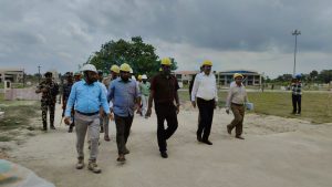 Bihar News-Secretary and DM inspected the under construction Buddha Smriti Stupa