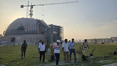 Bihar News-District Officer inspected the under construction Buddha Smriti Stupa