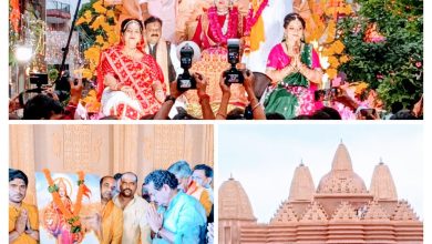 Agra News Sita ji's palanquin was taken out with great pomp and show along with her friends with drums to praise Maa Bhavani