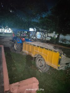 Bihar news: A tractor sand seized from illegal mining by Shikarpur police station