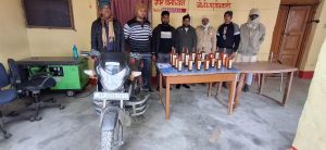 BiharNews Two businessmen arrested with 11 liters of foreign liquor, one motorcycle seized