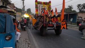 Bihar News:- Ram Navami festival was celebrated with pomp and gaiety in parts of Bidupur station area.