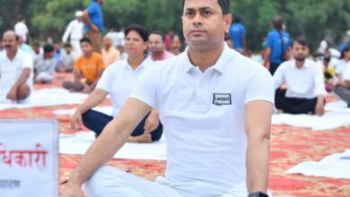 Bihar News A grand yoga cum voter awareness program was organized in Bettiah on International Yoga Day  