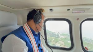 Prayagraj News: Hon'ble Deputy Chief Minister did an aerial survey of flood affected areas