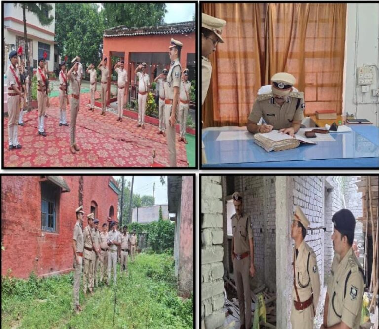 BiharNews Deputy Inspector General of Police, Champaran region Bettiah inspected Yogapatti police station.