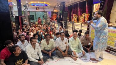 Agra News Khatu Shyam Sankirtan was organised on the third day of Ram Barat Festival.