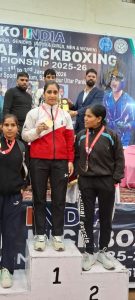 Kickboxing Senior National Championship: Kanchan Joshi, daughter of Bah, wins gold medal.