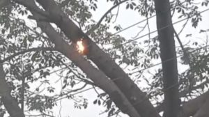 vaishali-banarasi-chowk-11kv-wire-sparking-danger