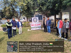 Agra News: Oath-taking ceremony and cleanliness drive held at Bhadawar Vidya Mandir PG College on Voter Awareness Day.