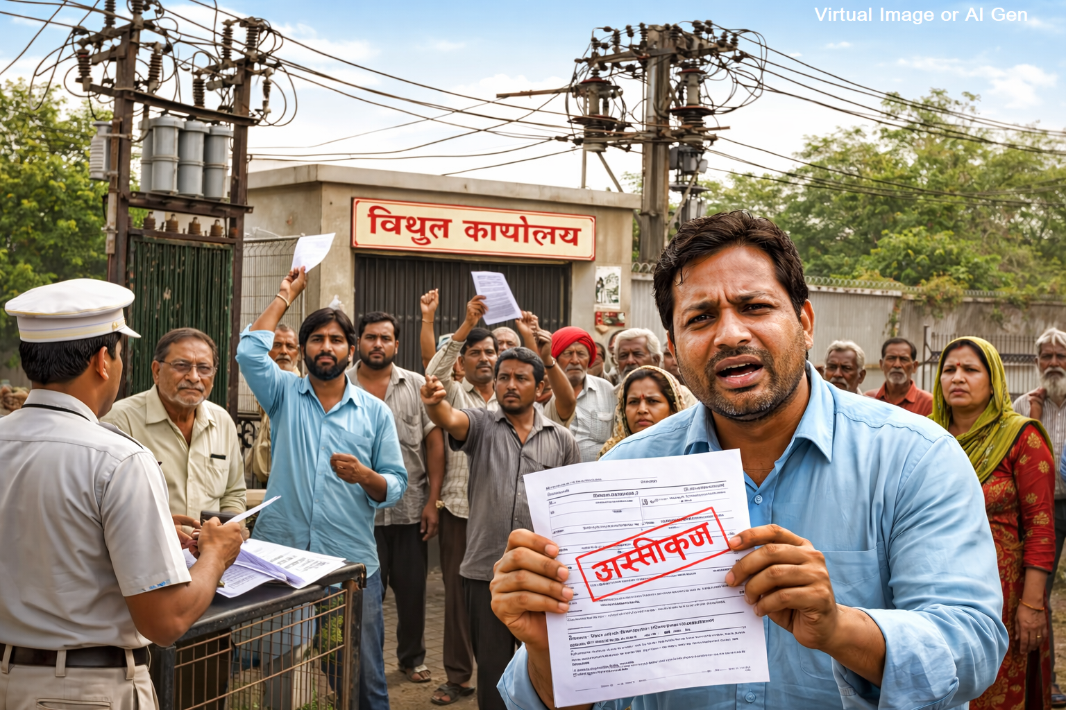 Electricity Connection Protest Etawah