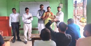 राजापाकर में न्यूटन क्लासेस परिसर में भाजपा पदाधिकारियों की बैठक
