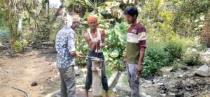 PHD Department Repairing Hand Pumps in Vaishali